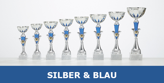 Pokale Silber und Blau